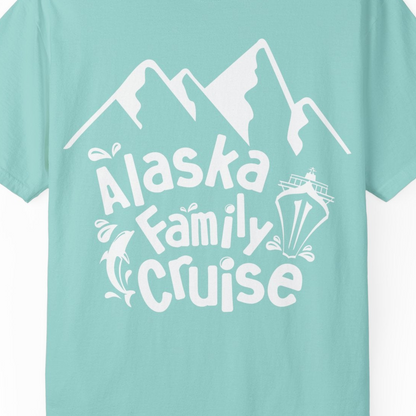 Alaska Family Cruise Adventure Shirt Comfort Colors T-Shirt – Chalky Mint – Alaska Cruise Shirts Close Up