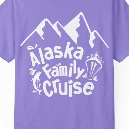 Alaska Family Cruise Adventure Shirt Comfort Colors T-Shirt – Violet – Alaska Cruise Shirts Close Up