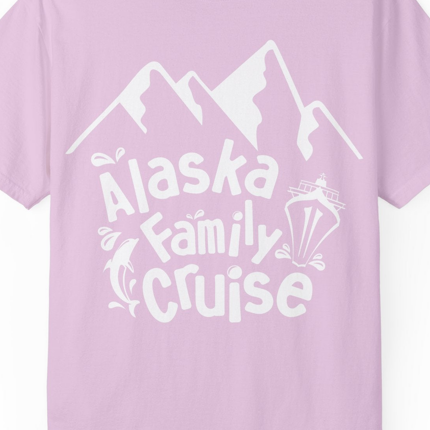 Alaska Family Cruise Adventure Shirt Comfort Colors T-Shirt – Orchid – Alaska Cruise Shirts Close Up