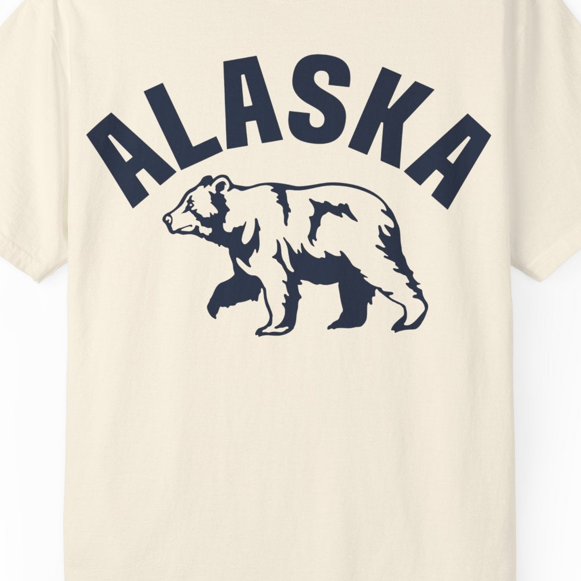 Alaska Bear Silhouette Wildlife Shirt Comfort Colors T-Shirt – Ivory – Alaska Cruise Shirts Close Up