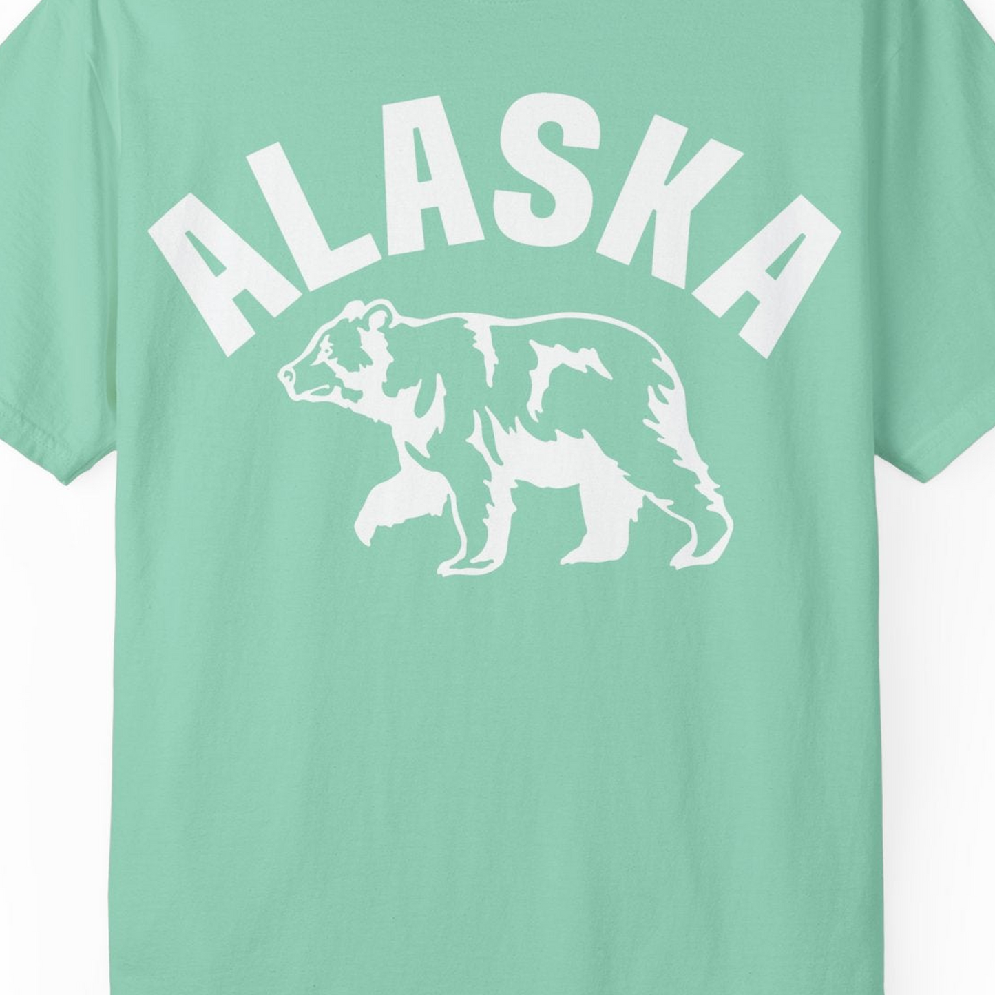 Alaska Bear Silhouette Wildlife Shirt Comfort Colors T-Shirt – Island Reef – Alaska Cruise Shirts Close Up