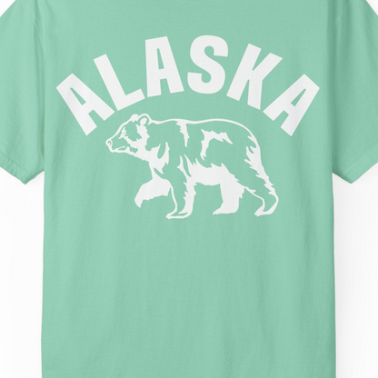 Alaska Bear Silhouette Wildlife Shirt Comfort Colors T-Shirt – Island Reef – Alaska Cruise Shirts Close Up