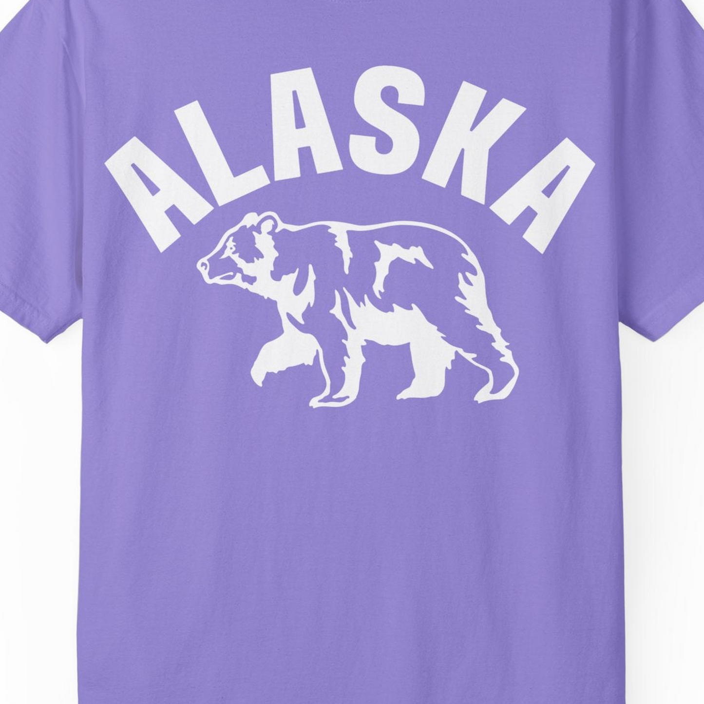 Alaska Bear Silhouette Wildlife Shirt Comfort Colors T-Shirt – Violet – Alaska Cruise Shirts Close Up