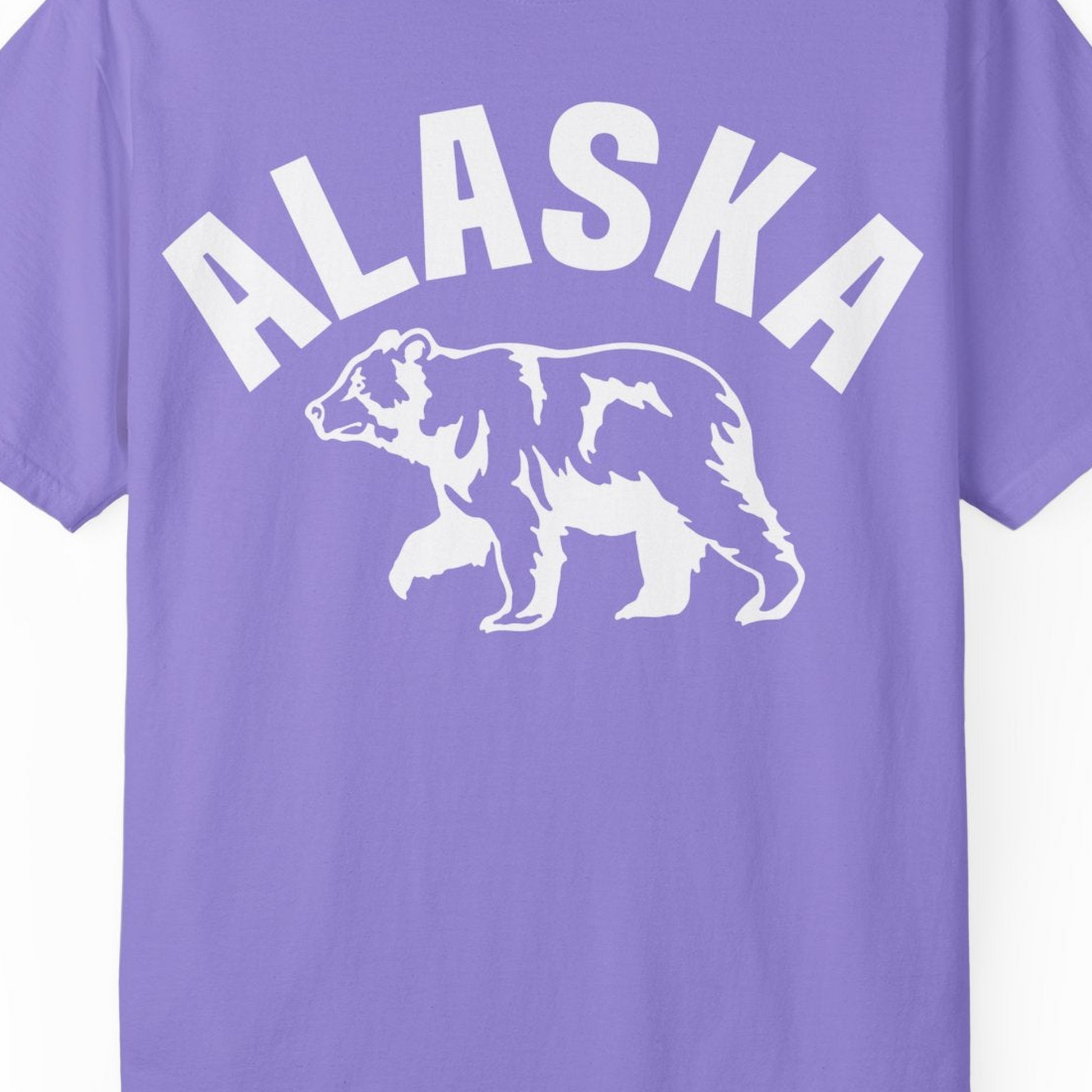 Alaska Bear Silhouette Wildlife Shirt Comfort Colors T-Shirt – Violet – Alaska Cruise Shirts Close Up