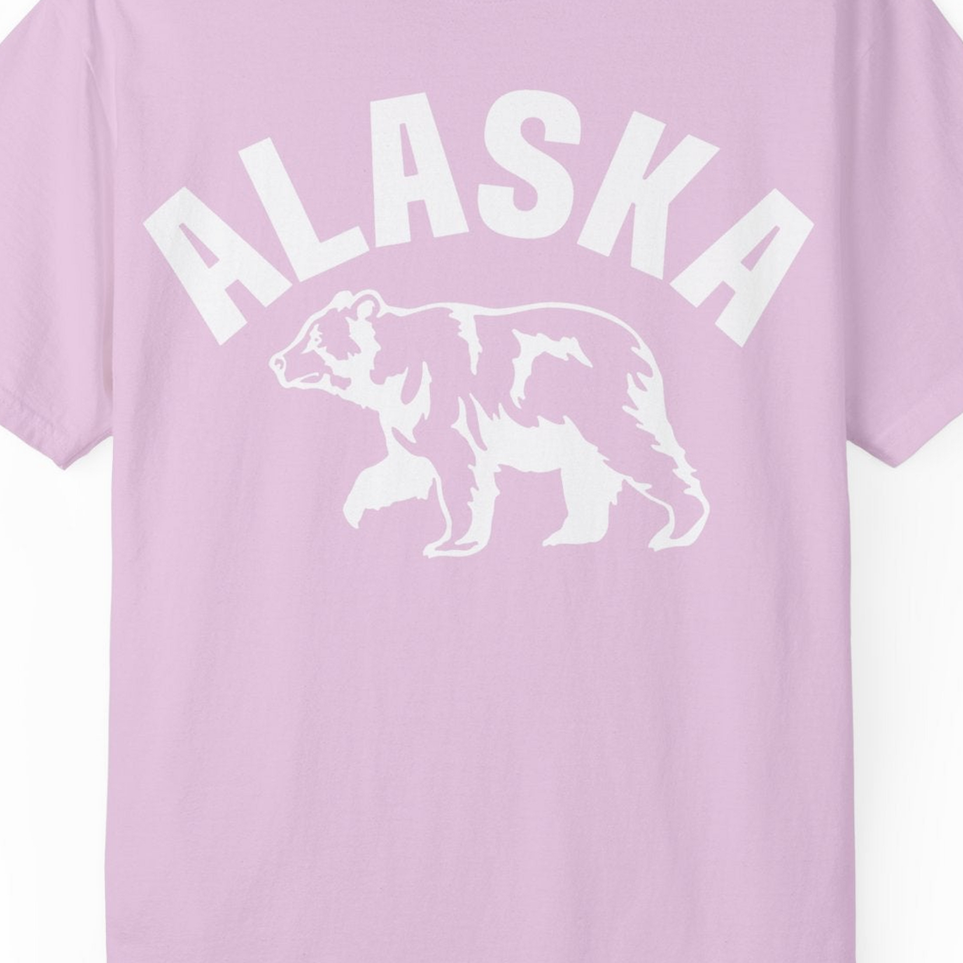 Alaska Bear Silhouette Wildlife Shirt Comfort Colors T-Shirt – Orchid – Alaska Cruise Shirts Close Up