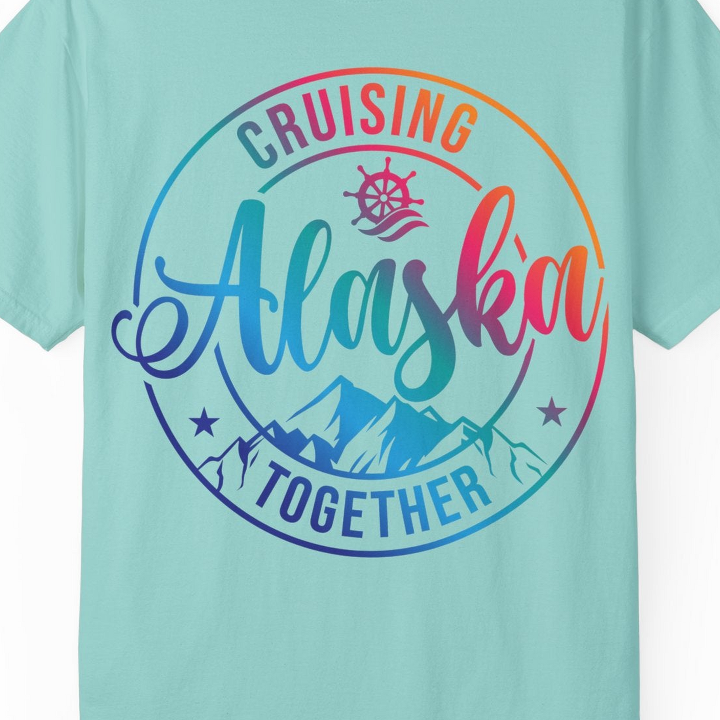 Cruising Alaska Together Shirt Comfort Colors T-Shirt – Chalky Mint – Alaska Cruise Shirts Close Up