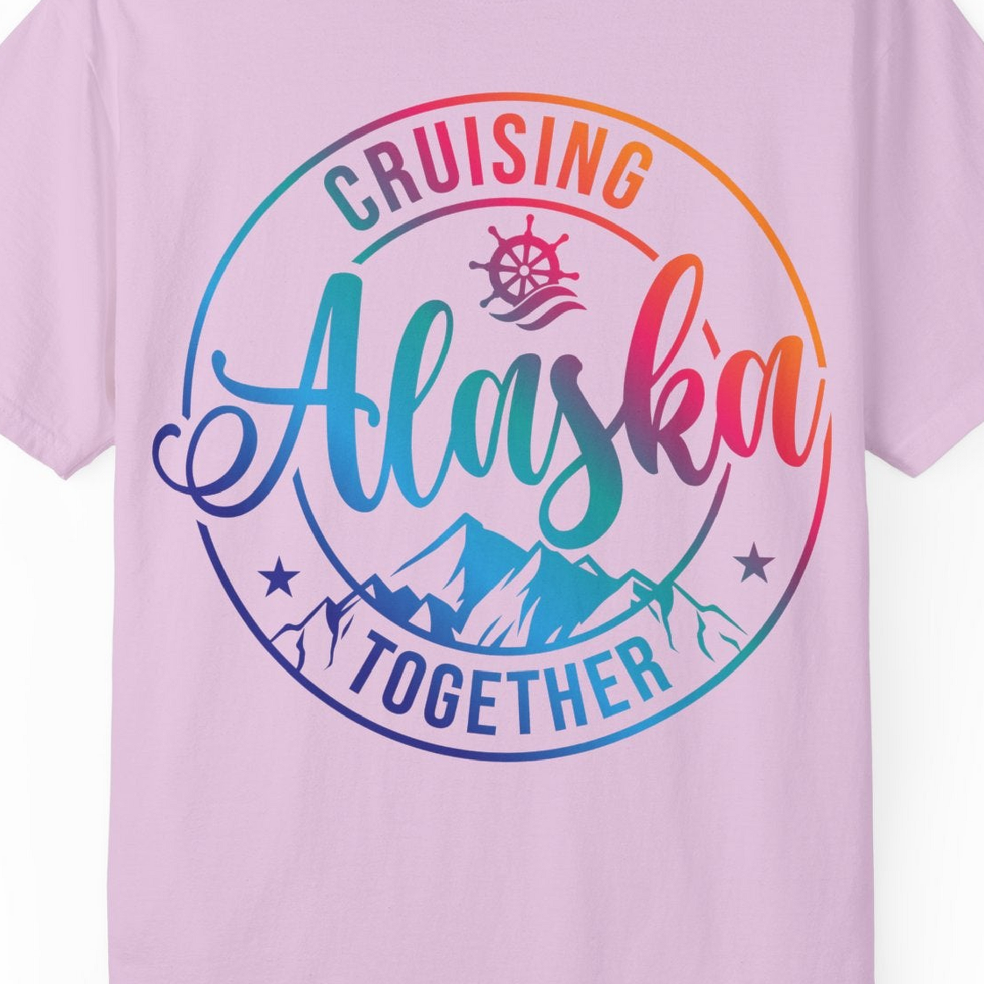 Cruising Alaska Together Shirt Comfort Colors T-Shirt – Orchid – Alaska Cruise Shirts Close Up