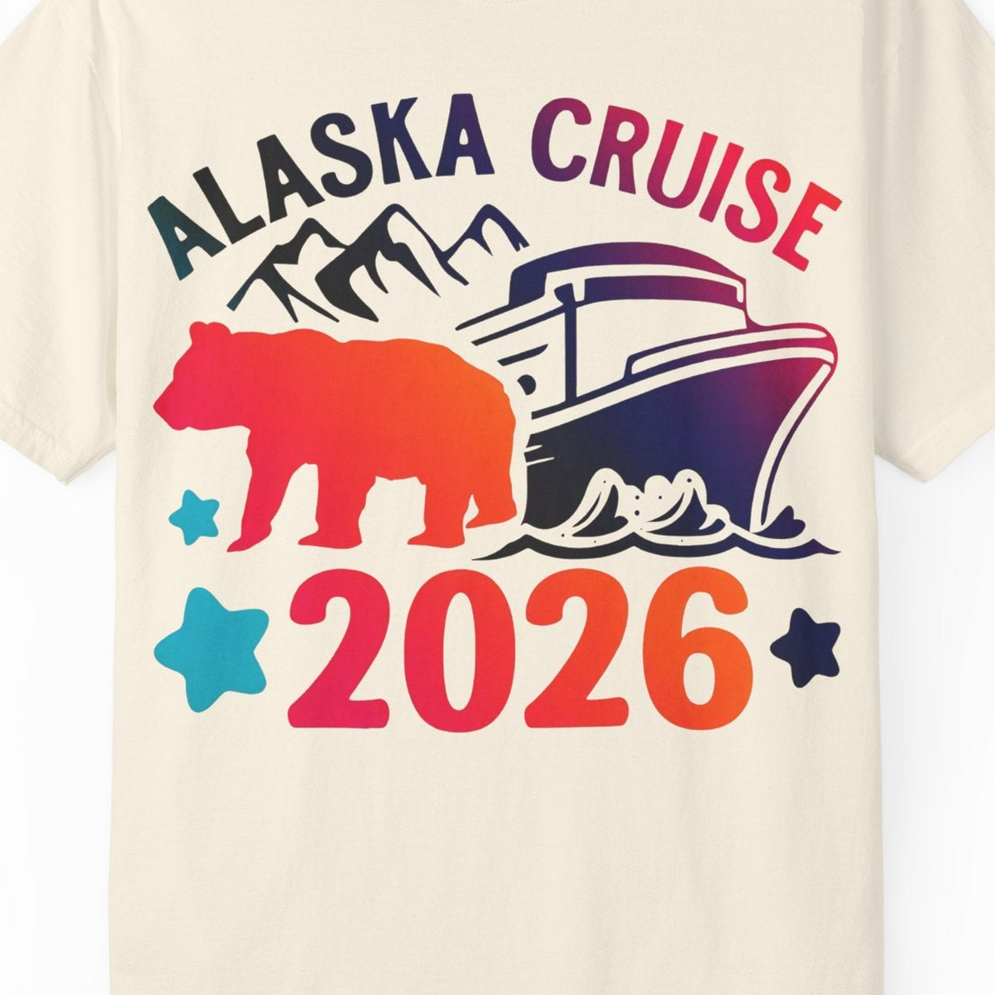 Alaska Cruise 2026 Shirt Comfort Colors T-Shirt – Ivory – Alaska Cruise Shirts Close Up