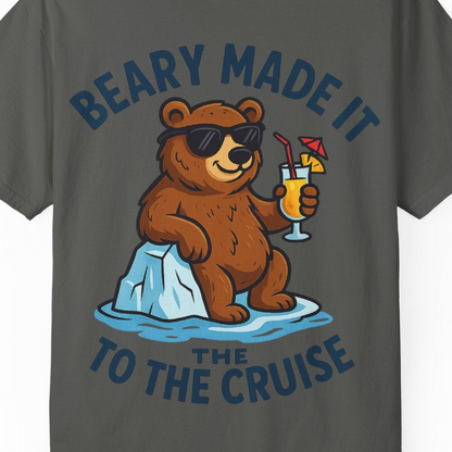 Funny Cruise Bear Shirt Comfort Colors T-Shirt – Pepper – Alaska Cruise Shirts Close Up