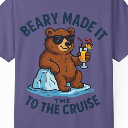 Funny Cruise Bear Shirt Comfort Colors T-Shirt – Grape – Alaska Cruise Shirts Close Up