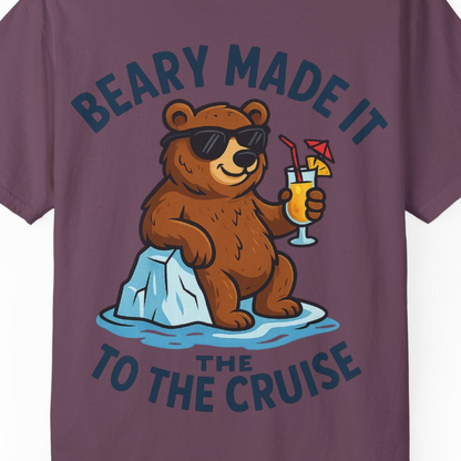 Funny Cruise Bear Shirt Comfort Colors T-Shirt – Berry – Alaska Cruise Shirts Close Up