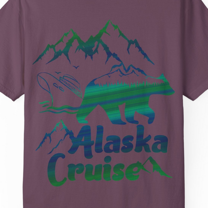 Alaska Cruise Bear Mountains Silhouette Shirt Comfort Colors T-Shirt – Berry – Alaska Cruise Shirts Close Up