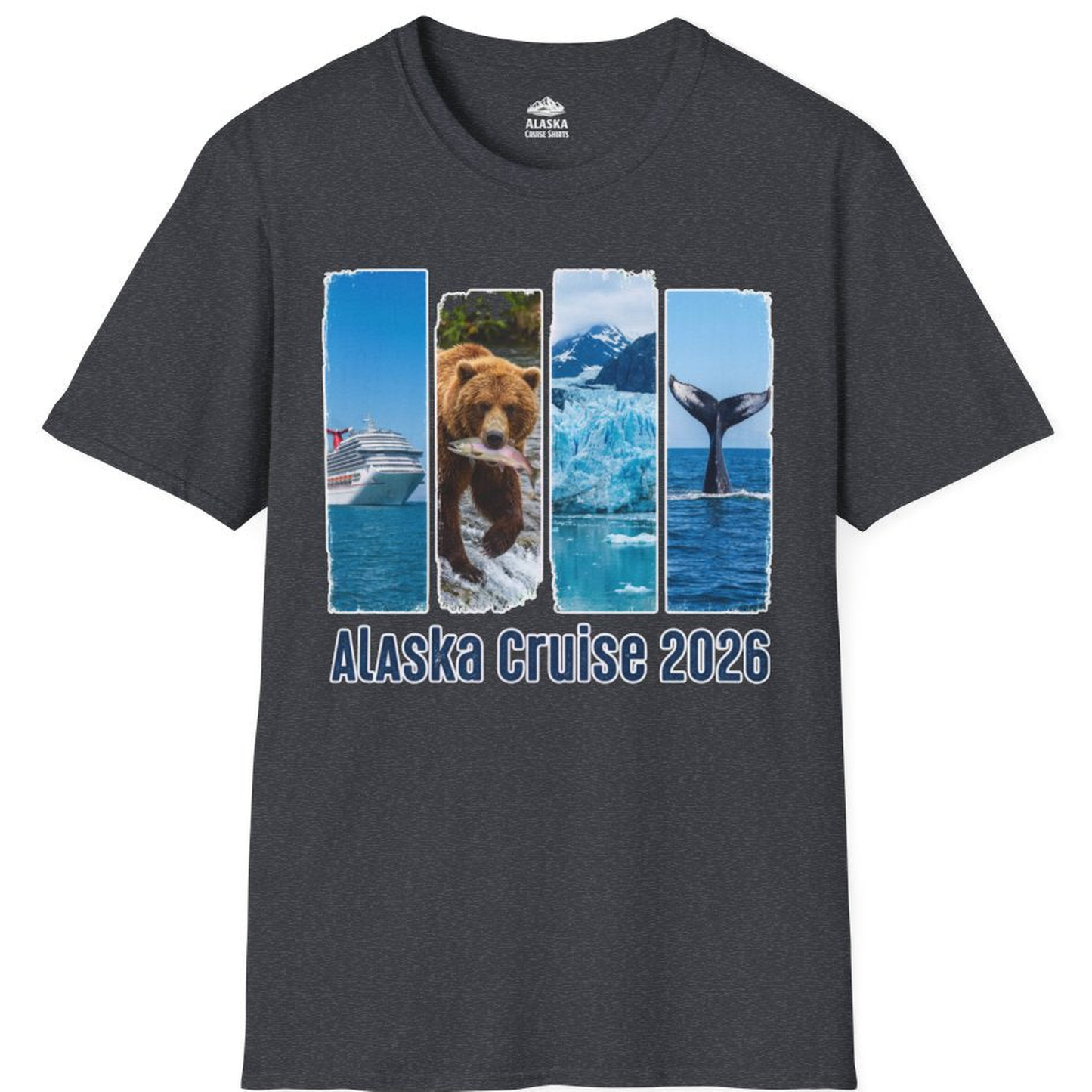 Alaska Cruise 2026 Wildlife Nature Adventure Vacation Shirt – Dark Heather Grey – Alaska Cruise Shirts