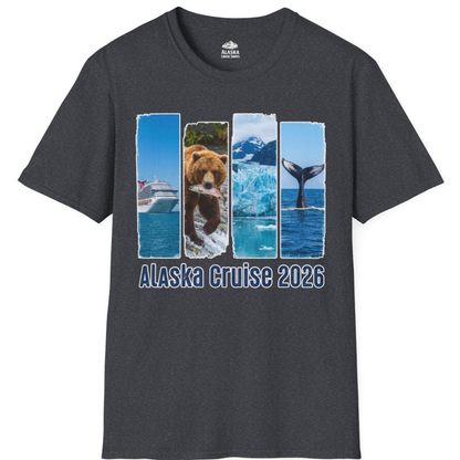 Alaska Cruise 2026 Wildlife Nature Adventure Vacation Shirt – Dark Heather Grey – Alaska Cruise Shirts