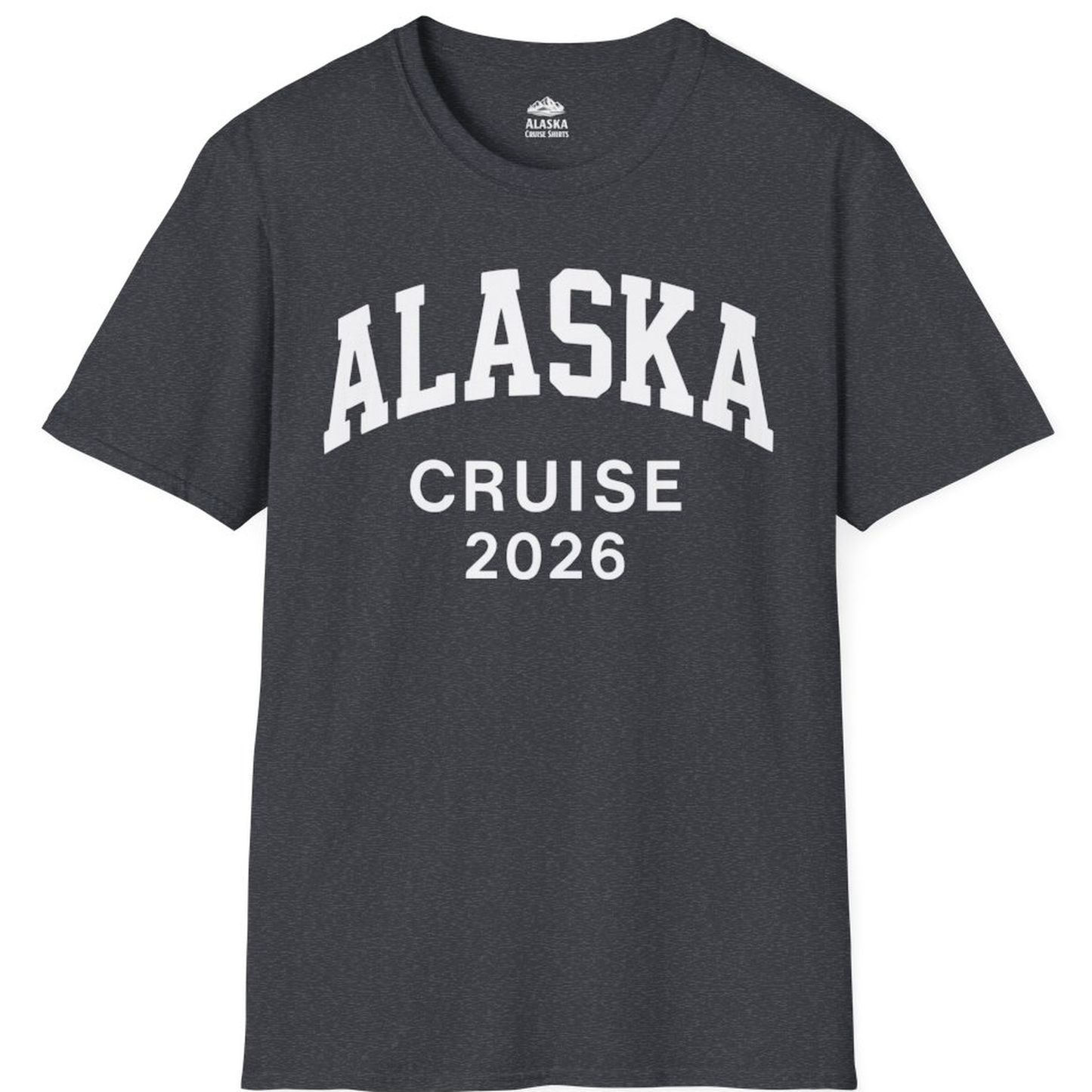 Alaska Cruise 2026 Bold Collegiate Vacation Travel Shirt – Dark Heather Grey – Alaska Cruise Shirts