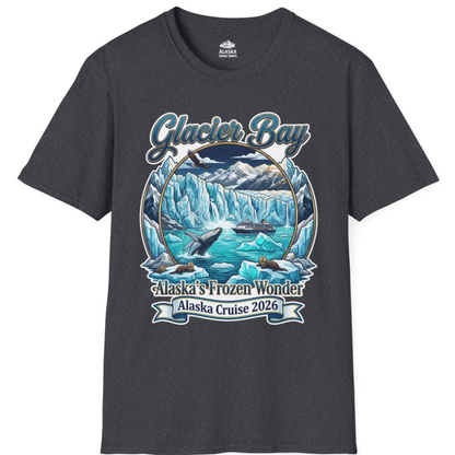 Glacier Bay Alaska Cruise 2026 Wildlife Adventure Souvenir Shirt – Dark Heather Grey – Alaska Cruise Shirts