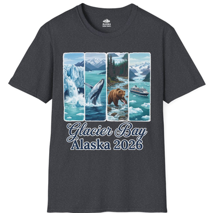Glacier Bay Alaska 2026 Cruise Nature Wildlife Adventure Shirt – Dark Heather Grey – Alaska Cruise Shirts