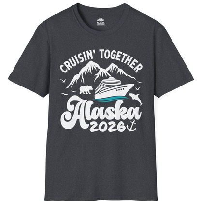 Alaska Cruise Adventure Shirt - Mountains Wildlife and Nautical 2026 – Dark Heather Grey – Alaska Cruise Shirts