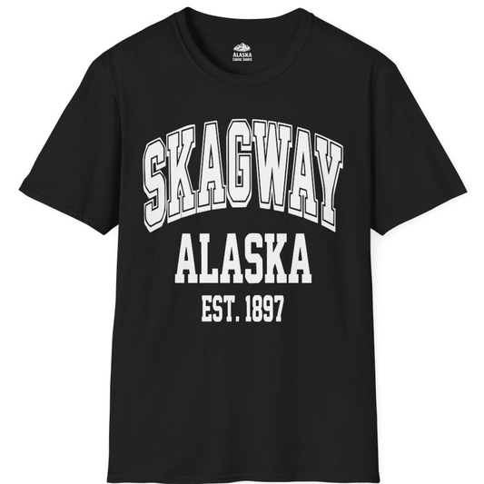 Skagway Alaska Est 1897 Vintage Collegiate Souvenir Shirt – Alaska Cruise Shirts