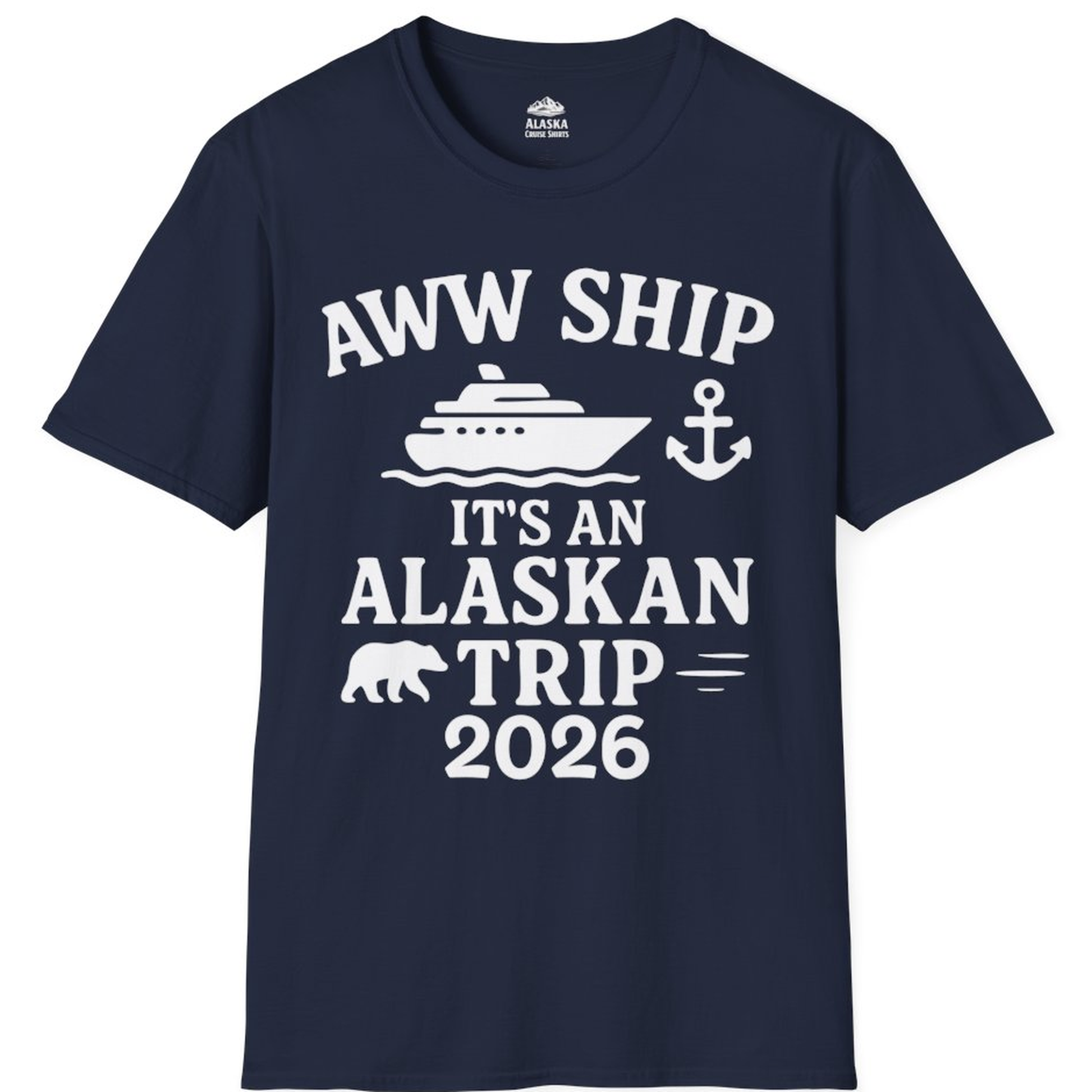 Alaska Cruise Shirt - Alaskan Trip 2026 Ship Anchor Bear Family Tee – Alaska Cruise Shirts
