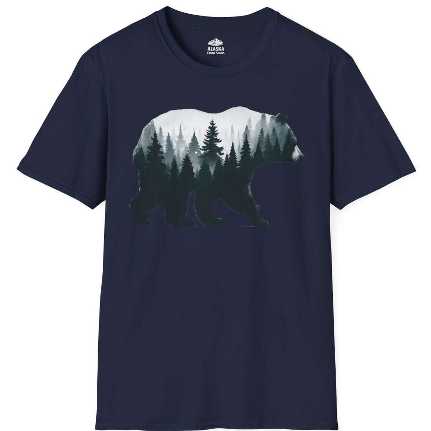 Double Exposure Bear Forest Silhouette Wilderness Shirt for Nature Lovers – Alaska Cruise Shirts