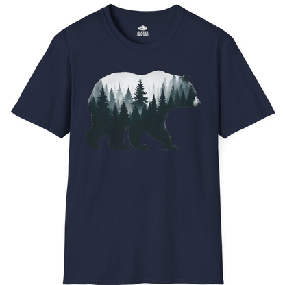 Double Exposure Bear Forest Silhouette Wilderness Shirt for Nature Lovers – Alaska Cruise Shirts