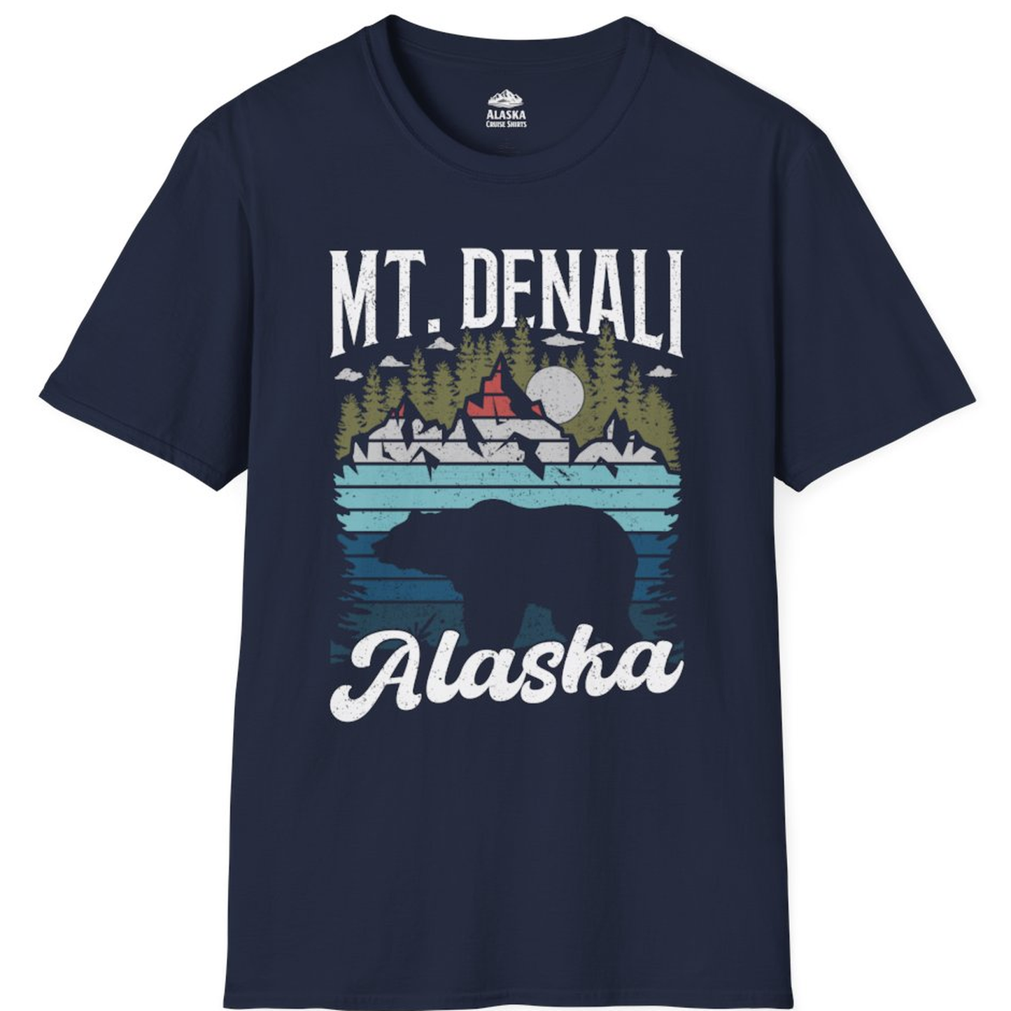 Mt Denali Alaska Bear Wilderness Shirt - Vintage Distressed Outdoor Tee – Alaska Cruise Shirts