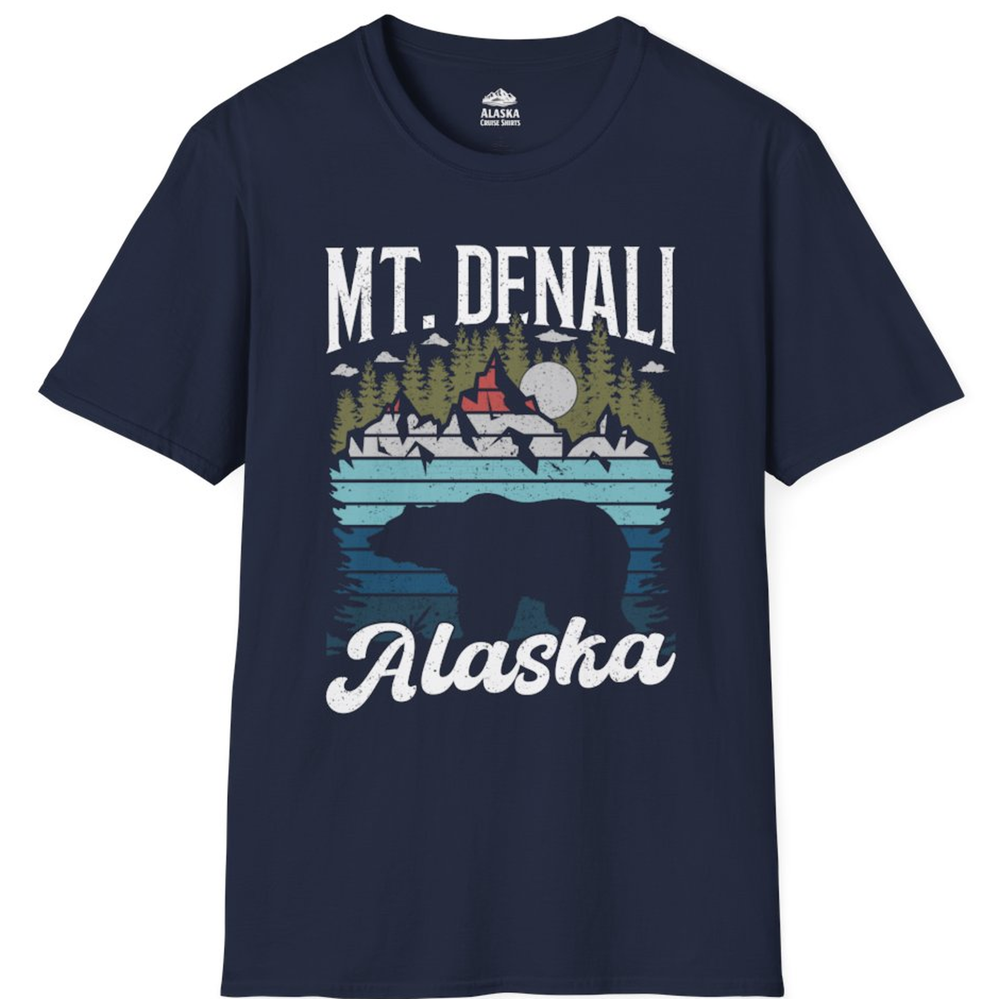Mt Denali Alaska Bear Wilderness Shirt - Vintage Distressed Outdoor Tee – Alaska Cruise Shirts