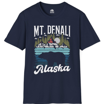 Mt Denali Alaska Bear Wilderness Shirt - Vintage Distressed Outdoor Tee – Alaska Cruise Shirts
