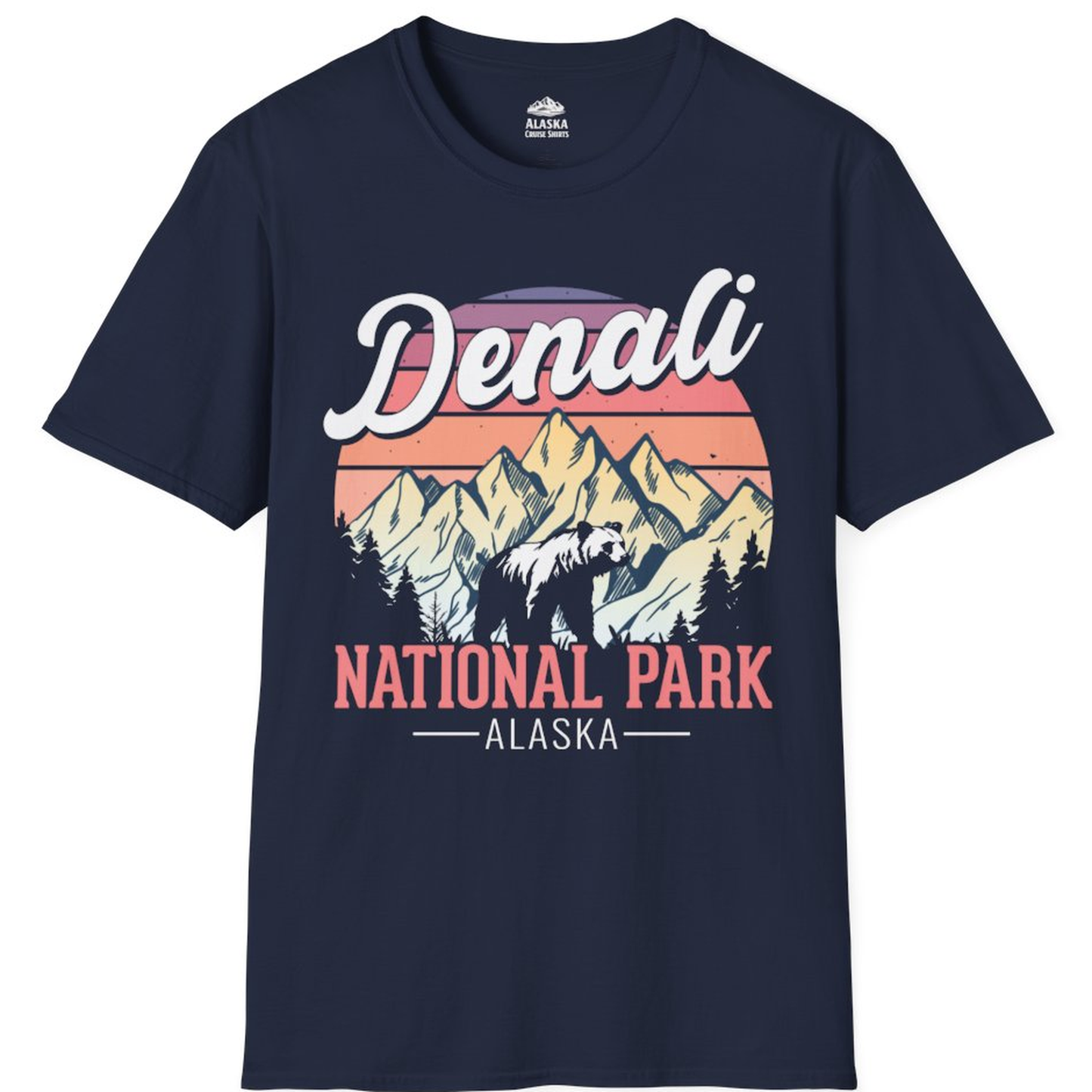 Retro Denali National Park Alaska Bear Mountains Vintage Shirt – Alaska Cruise Shirts