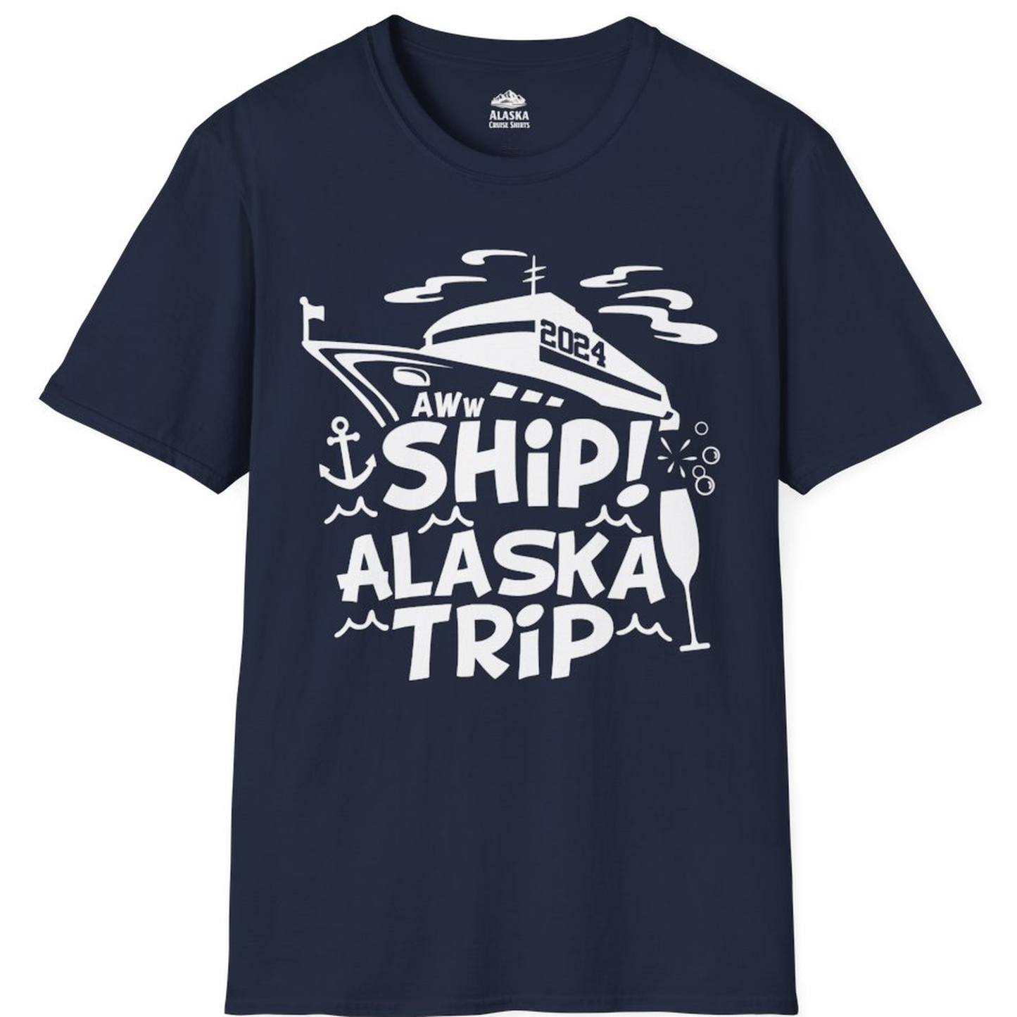 Aww Ship Alaska Cruise Shirt - Funny 2024 Group Vacation Graphic Tee – Alaska Cruise Shirts