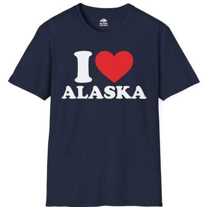 I Love Alaska Shirt - Bold Heart Graphic Retro Alaska Cruise Tee – Alaska Cruise Shirts