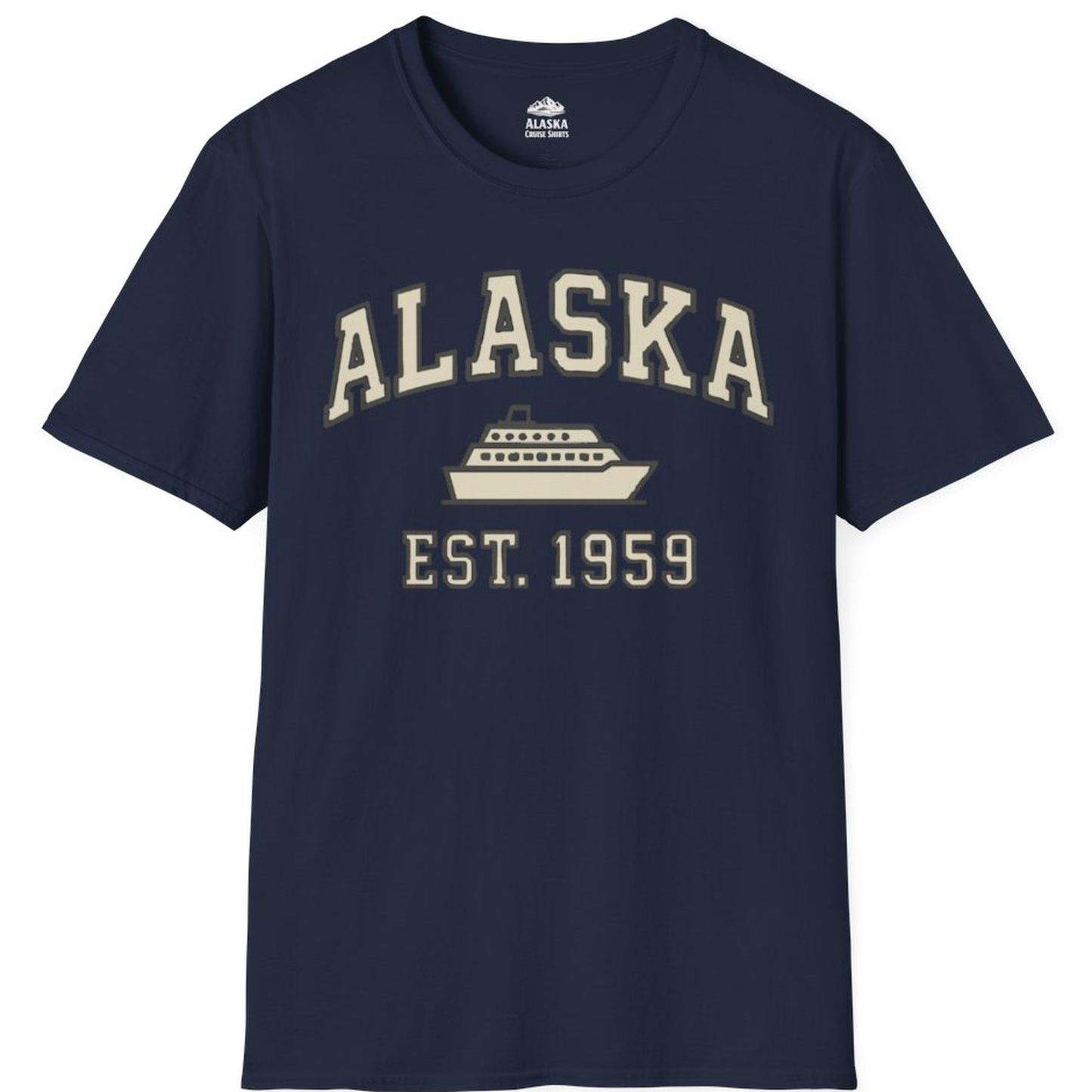 Alaska Cruise Shirt - Vintage Collegiate Ship Est 1959 Nautical Design – Alaska Cruise Shirts