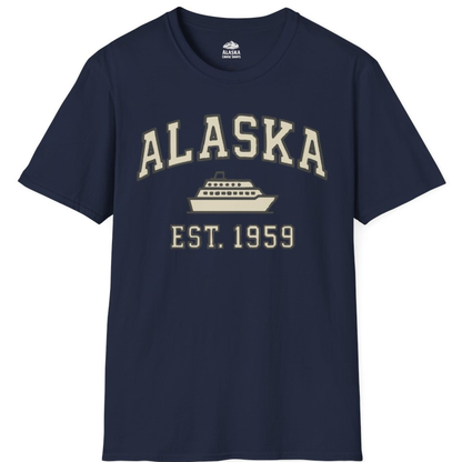 Alaska Cruise Shirt - Vintage Collegiate Ship Est 1959 Nautical Design – Alaska Cruise Shirts