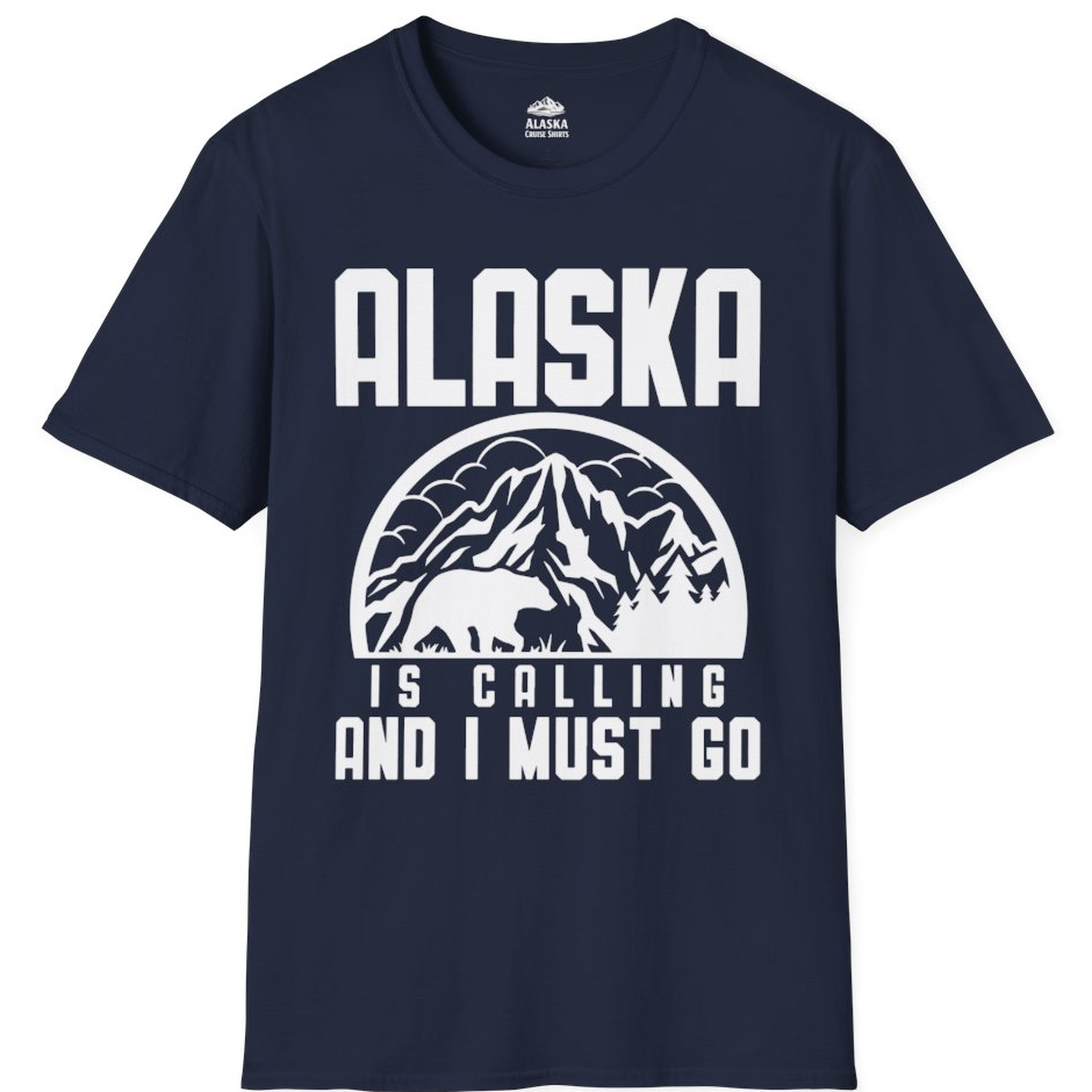 Alaska Is Calling Shirt - Mountain Bear Silhouette Adventure Tee – Alaska Cruise Shirts