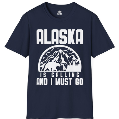Alaska Is Calling Shirt - Mountain Bear Silhouette Adventure Tee – Alaska Cruise Shirts