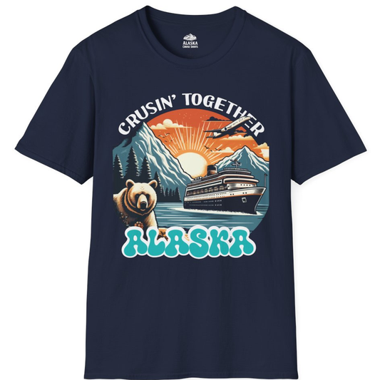 Alaska Cruise Shirt - Retro Bear and Ship Vintage Travel Illustration – Alaska Cruise Shirts