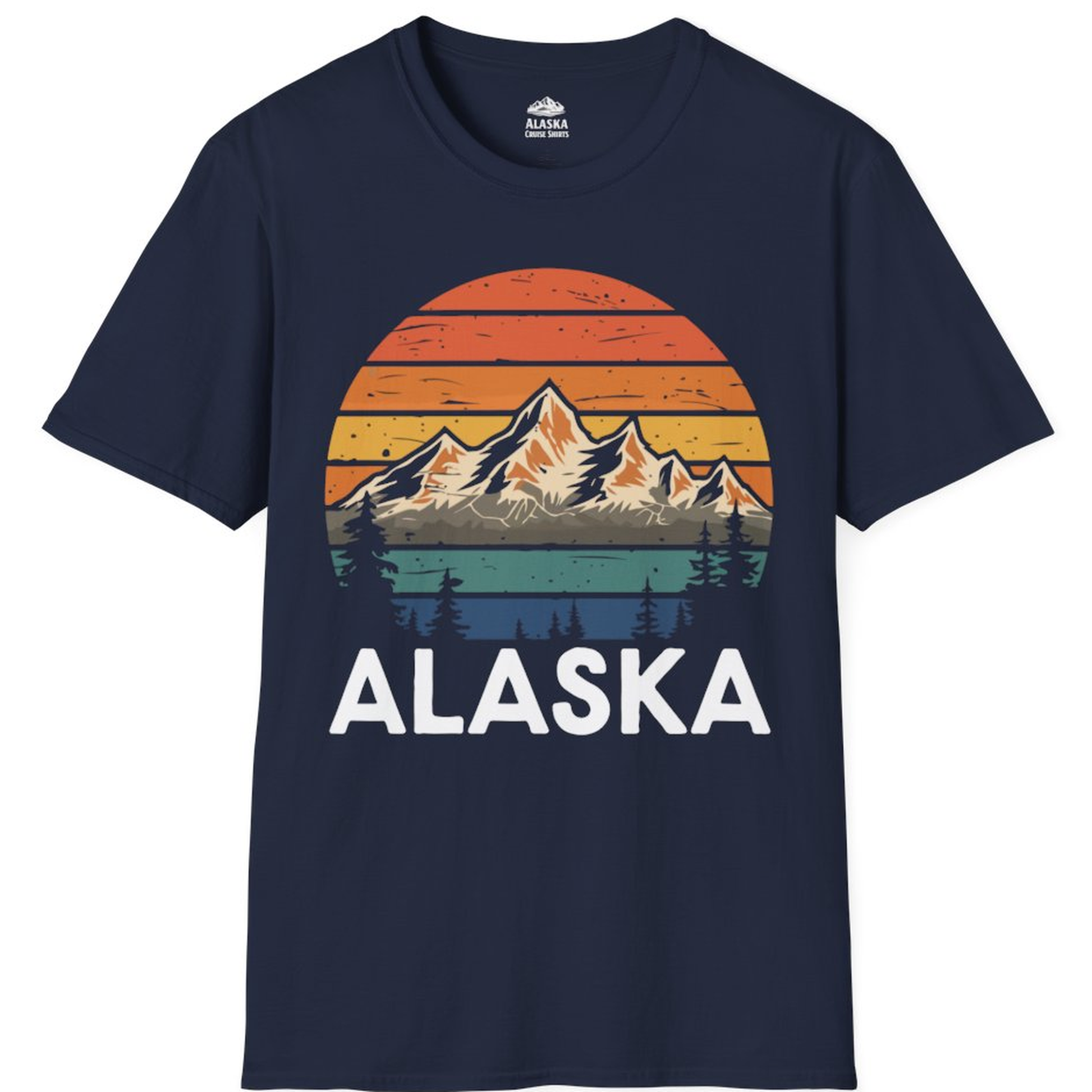 Retro Alaska Mountain Scenery Shirt - Vintage Denali Sunset Tee – Alaska Cruise Shirts