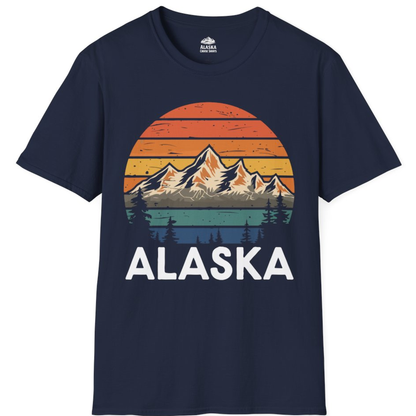 Retro Alaska Mountain Scenery Shirt - Vintage Denali Sunset Tee – Alaska Cruise Shirts