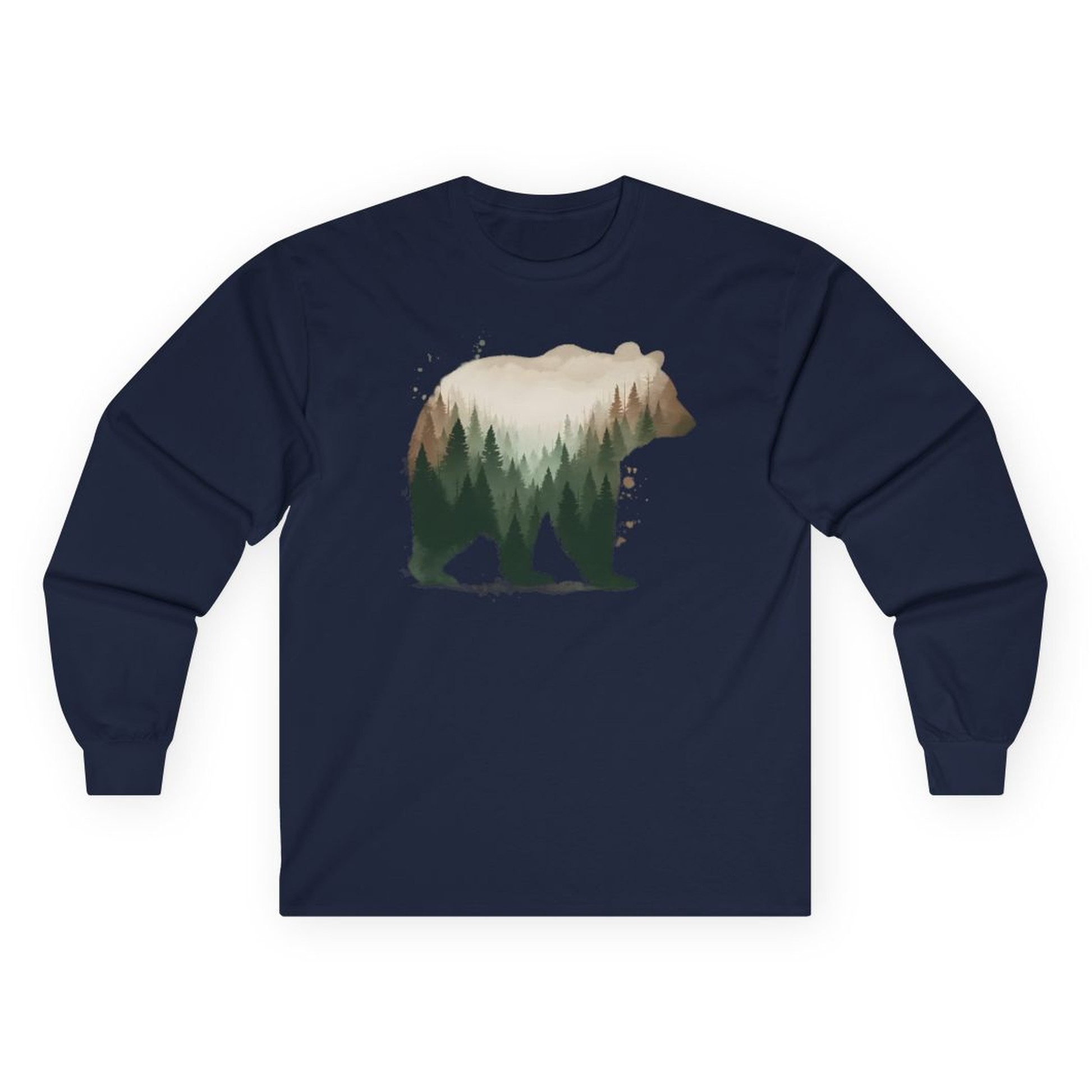 Double Exposure Bear Forest Shirt - Watercolor Nature Wildlife Tee – Alaska Cruise Shirts