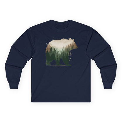 Double Exposure Bear Forest Shirt - Watercolor Nature Wildlife Tee – Alaska Cruise Shirts