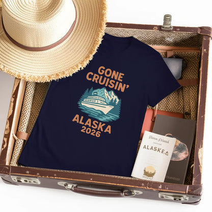 Lifestyle View — Gone Cruisin Alaska 2026 Retro Cruise Ship Nature Scenery Shirt — T-Shirt