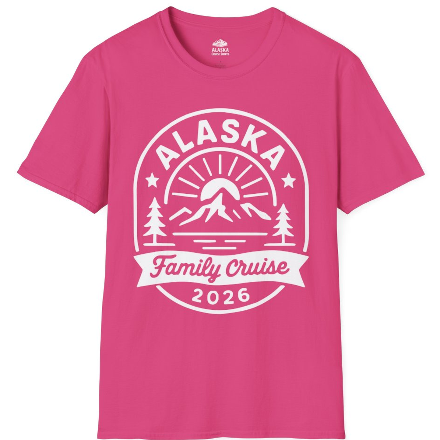 Alaska Family Cruise 2026 Mountain Nature Adventure Shirt – Heliconia – Alaska Cruise Shirts
