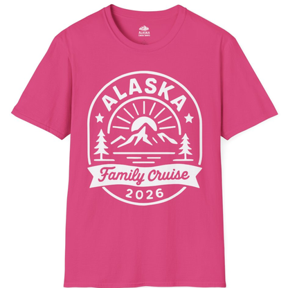 Alaska Family Cruise 2026 Mountain Nature Adventure Shirt – Heliconia – Alaska Cruise Shirts