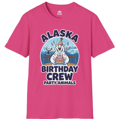 Alaska Birthday Crew Party Animals Polar Bear Cruise Shirt – Heliconia – Alaska Cruise Shirts