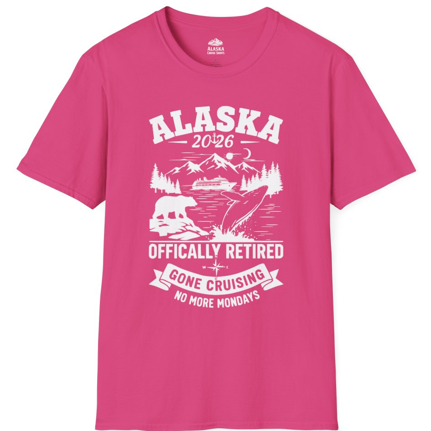 Alaska 2026 Officially Retired Gone Cruising T-Shirt for Travelers – Heliconia – Alaska Cruise Shirts