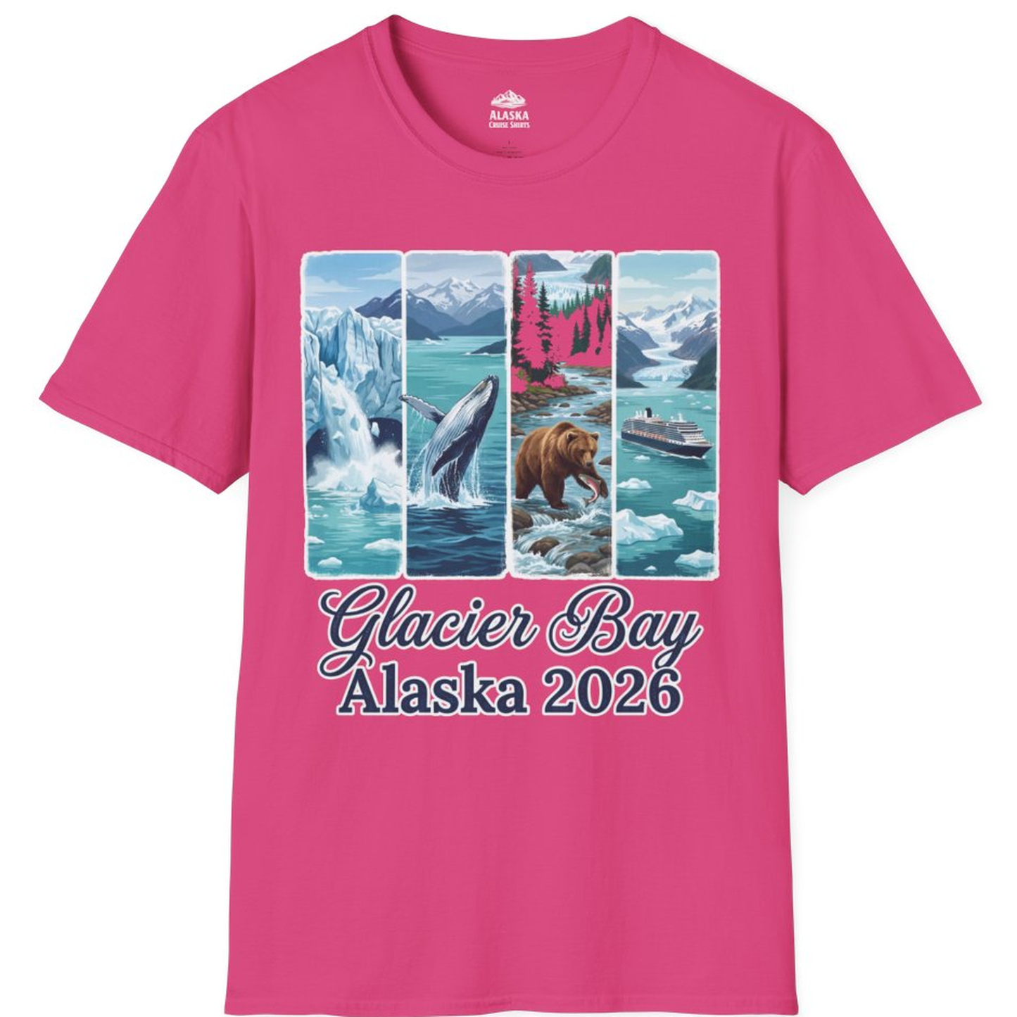 Glacier Bay Alaska 2026 Cruise Nature Wildlife Adventure Shirt – Heliconia – Alaska Cruise Shirts