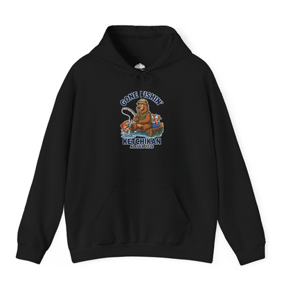 Gone Fishin Ketchikan Alaska 2026 Cartoon Bear Souvenir Shirt — Hoodie Hoodie – Alaska Cruise Shirts
