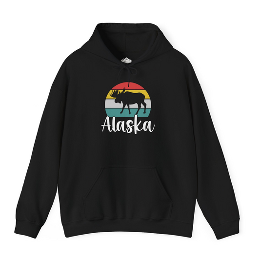 Retro Alaska Moose Silhouette Shirt Hoodie – Alaska Cruise Shirts