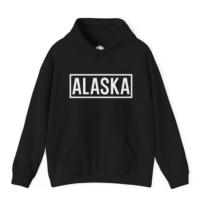 Alaska Bold Text Minimalist Monochrome Graphic Shirt for Travelers — Hoodie Hoodie – Alaska Cruise Shirts